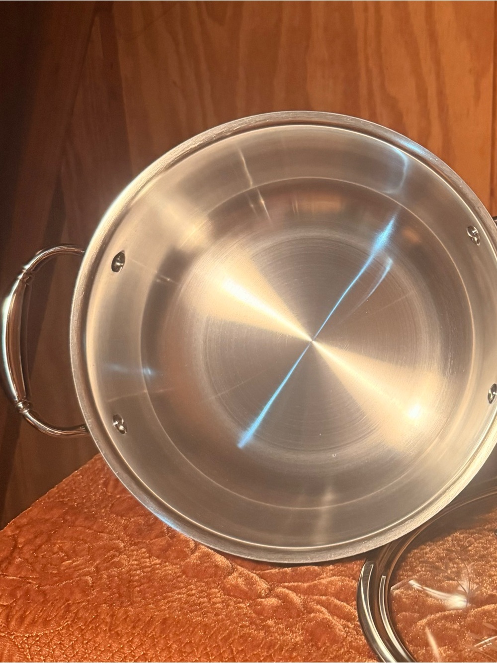 Stainless Steel Large Cooking Pot with Handles - Silver
